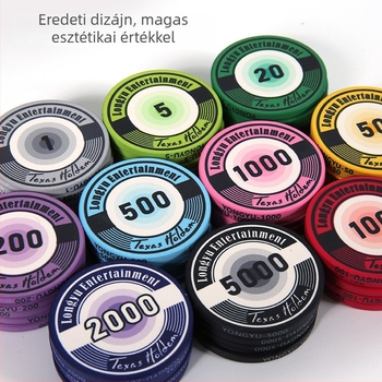 Texas Hold'em kerámia zsetonok, 39 mm, prémium 1000 darabos készlet pókerhez