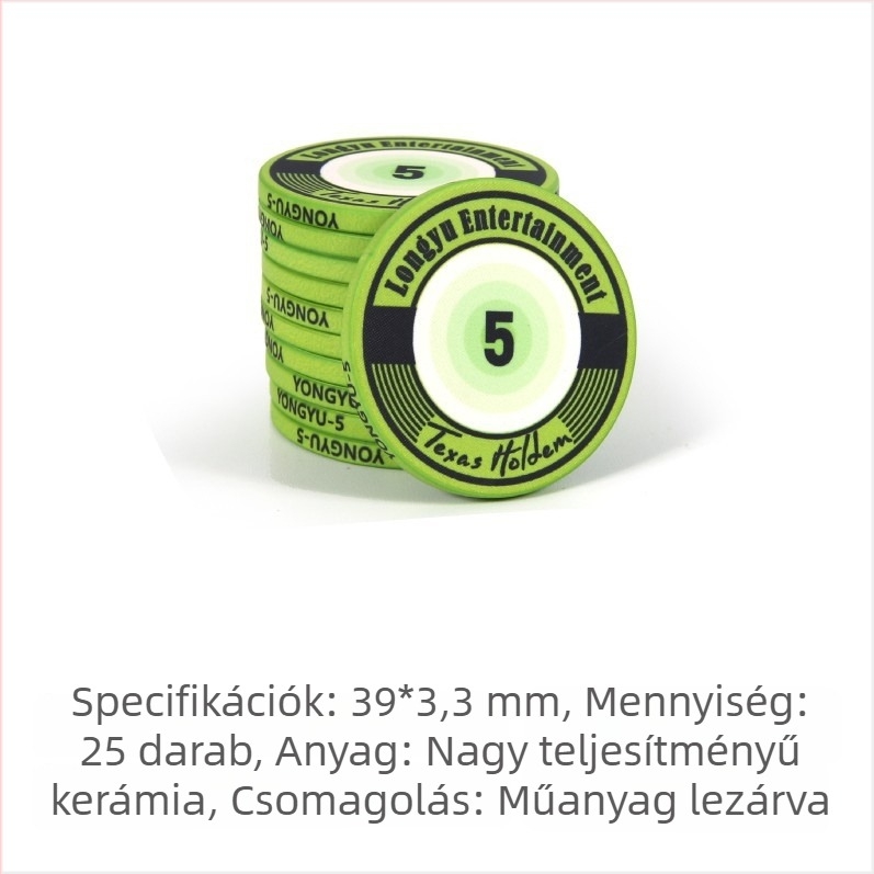 Texas Hold'em kerámia zsetonok, 39 mm, prémium 1000 darabos készlet pókerhez