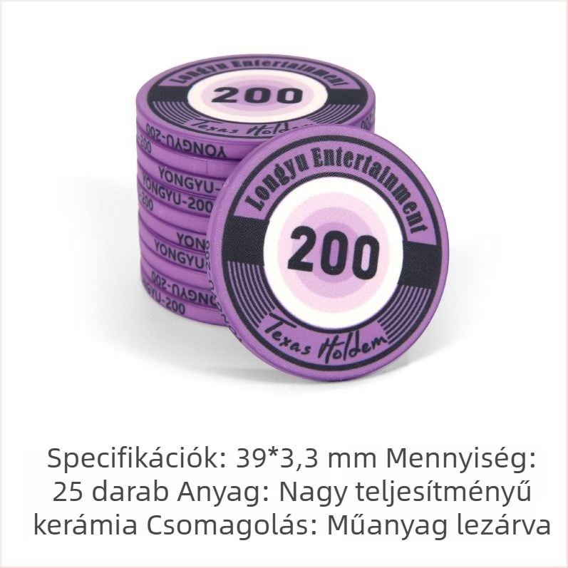 Texas Hold'em kerámia zsetonok, 39 mm, prémium 1000 darabos készlet pókerhez
