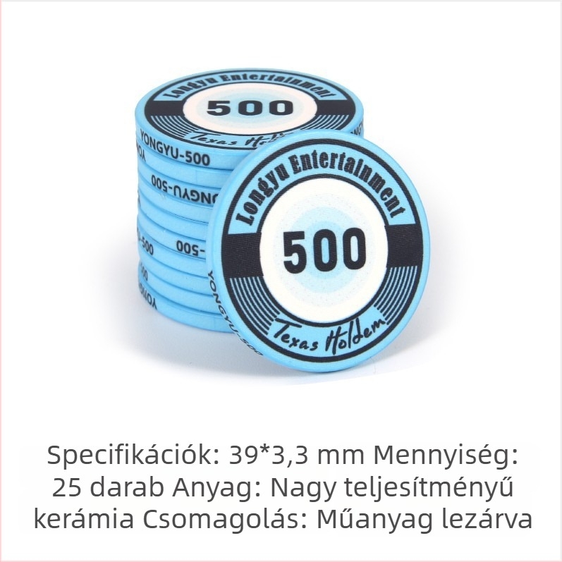 Texas Hold'em kerámia zsetonok, 39 mm, prémium 1000 darabos készlet pókerhez
