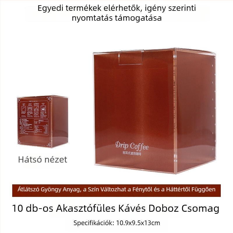 Intention Átlátszó PVC kávécsomagoló doboz drip kávéhoz, színes nyomtatás