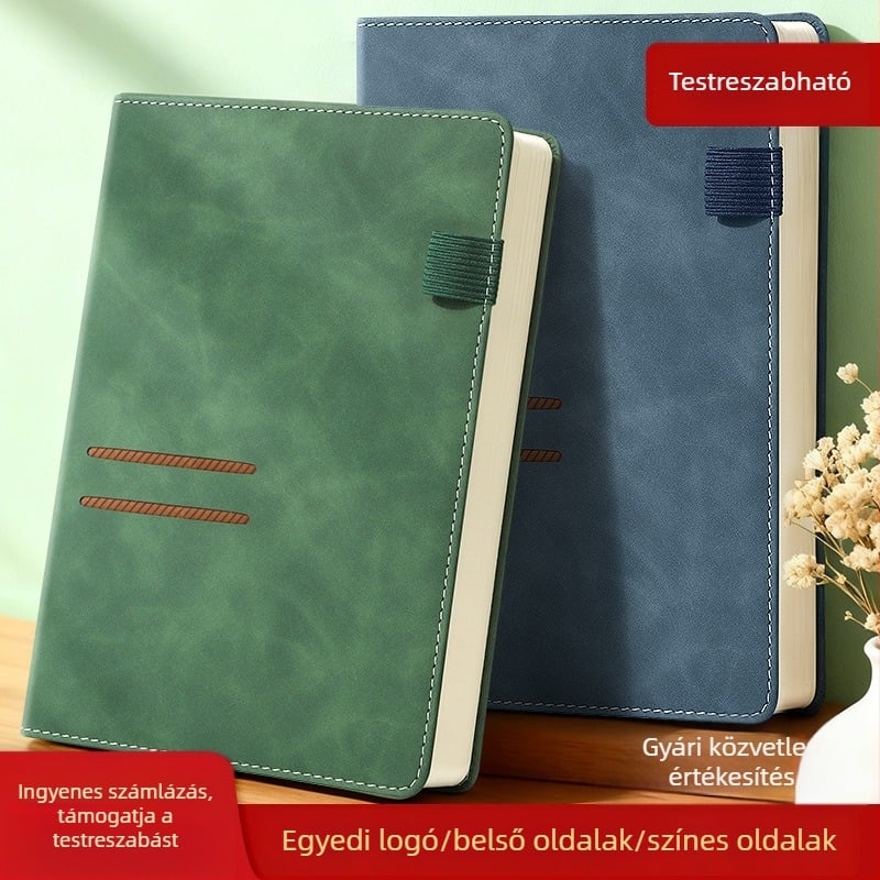 Új bőrhatású PU notesz, testreszabható A5-ös méretű üzleti iroda napló logóval, diák napló