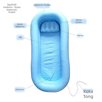 Felfújható fürdető segédeszköz, vastagított fürdőkád idősek számára, hosszú távú ágyhoz kötött használatra