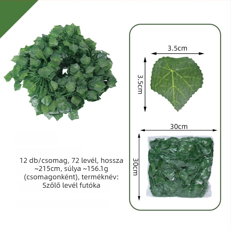 Műborostyán futó növény zöld levelekkel, beltéri mennyezeti cső dekorációhoz