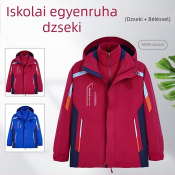 3-in-1 vízálló, őszi–téli meleg iskolaegyenruha diákoknak, két részes készlet