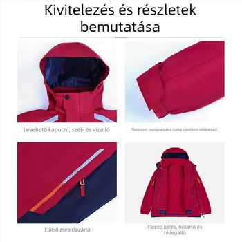 3-in-1 vízálló, őszi–téli meleg iskolaegyenruha diákoknak, két részes készlet