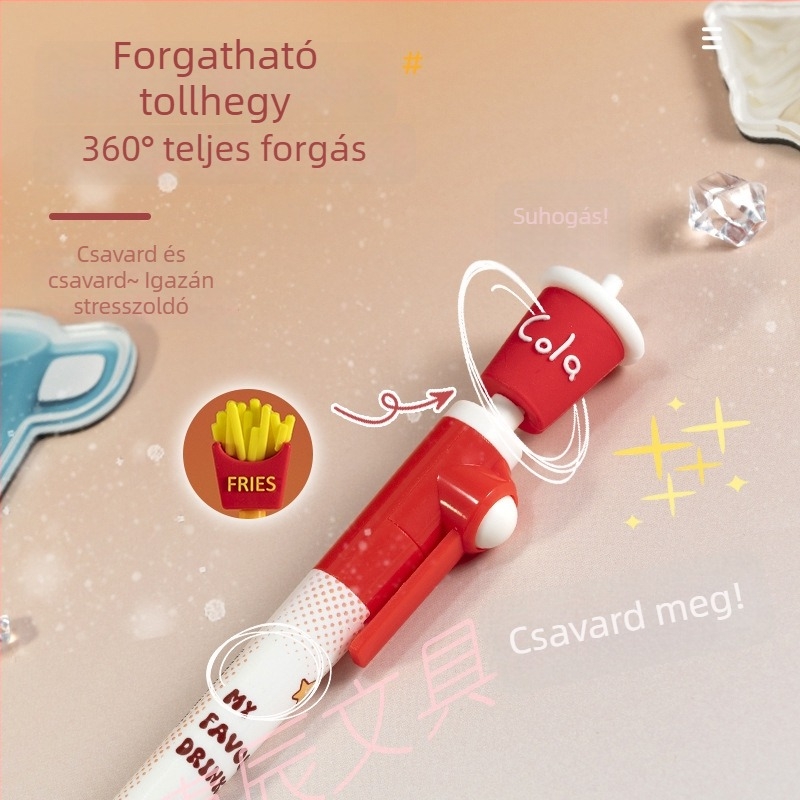 Új modell gyerekeknek gél toll, divatos dizájn, gyorsan száradó tinta, fekete, 0.5 mm