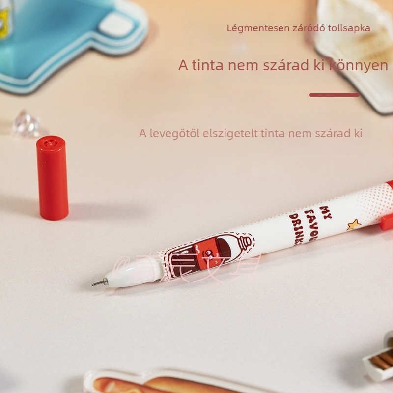 Új modell gyerekeknek gél toll, divatos dizájn, gyorsan száradó tinta, fekete, 0.5 mm
