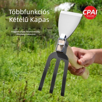 Acél kapa fával készült nyéllel – sokoldalú kerti eszköz gyomláláshoz, virágok és zöldségek ültetéséhez, kültéri ásáshoz
