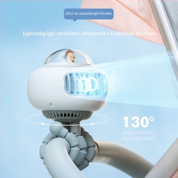 Oktopusz alakú pengétlen kézi USB ventilátor beépített akkumulátorral, kompakt, hordozható