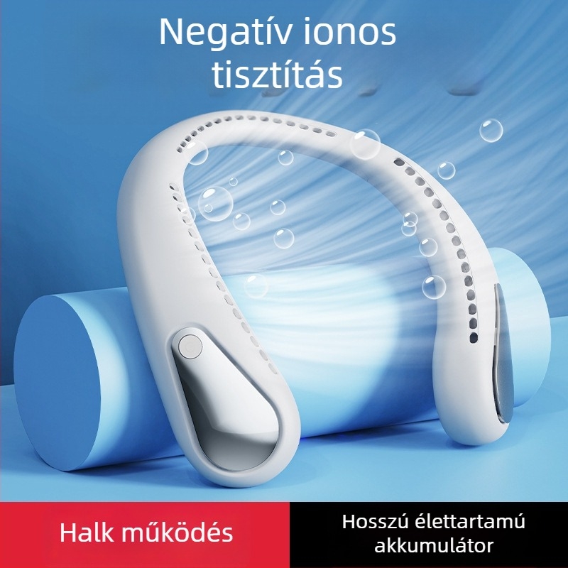 Új mini lapát nélküli nyakventilátor, csendes és hordozható kültéri USB-s hűtőventilátor