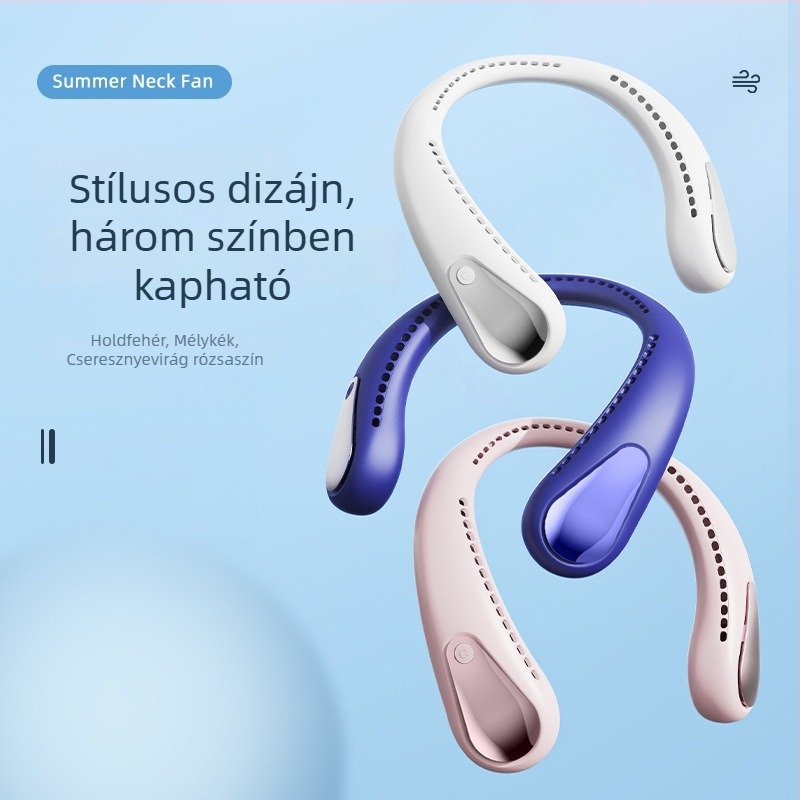 Új mini lapát nélküli nyakventilátor, csendes és hordozható kültéri USB-s hűtőventilátor