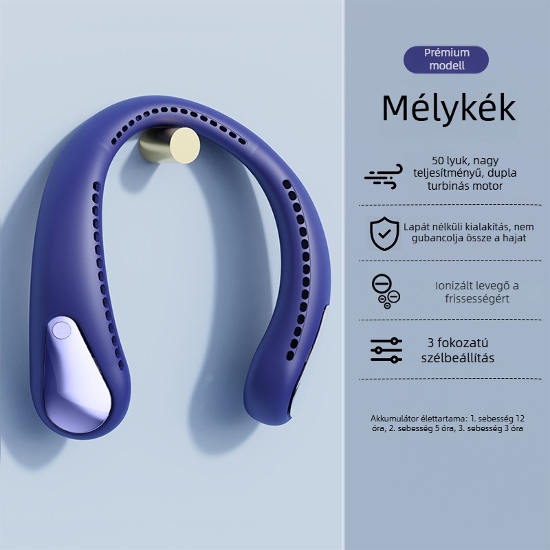 Új mini lapát nélküli nyakventilátor, csendes és hordozható kültéri USB-s hűtőventilátor