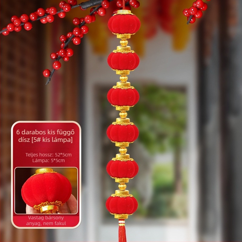 Jókívánsággal ellátott kis lámpás bonsai számára — függő dekoráció az új otthon nappalijába.