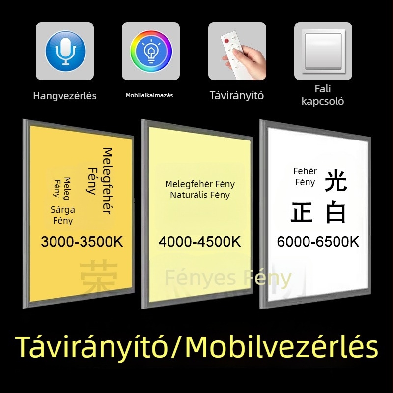 600x600 síkpaneles mennyezeti világítás, 110V szélesfeszültség, gipszkarton mennyezet, 60x60 beépített alumínium panel, rejtett szerelés