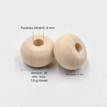 DIY ékszerkellékek – fa gyöngy készlet, 20x12 mm, természetes fa szín, vidéki stílus, abakusz gyöngyök, kerék gyöngyök, töltő gyöngyök, kerek fa gyöngyök