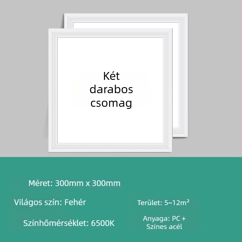Integrált mennyezeti LED panel 300x300 mm, sík panel a konyha és fürdőszoba számára, beépített mennyezeti lámpa alumínium panellel
