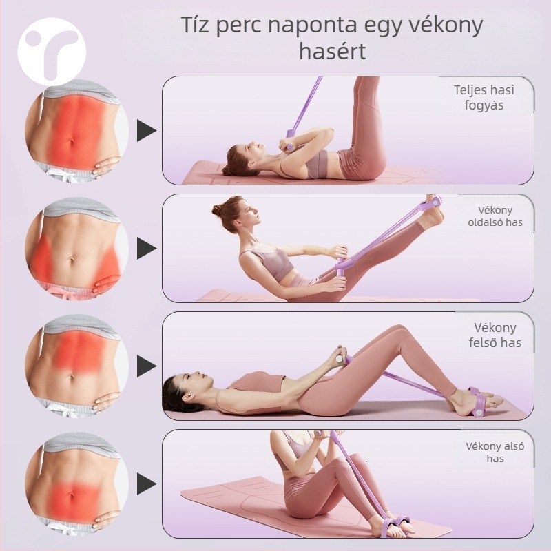 Pedálos feszítő haskarcsúsító eszköz – otthoni edzés nőknek, többfunkciós felülés és hasi nyújtás