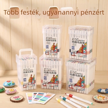 Új akril filctollak hordozható vödörrel gyerekeknek – akvarell tollak, DIY, mosható