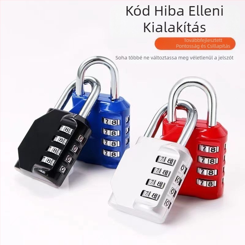 Fém kombinációs zár, kis lakat, mini lopás elleni zár poggyászhoz, otthoni és szekrényekhez