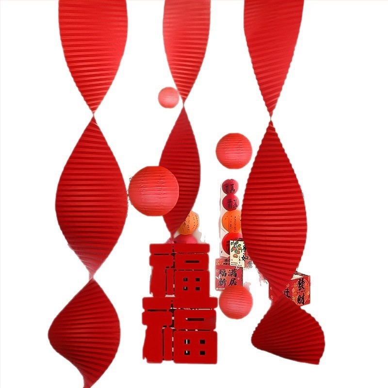 2026-os újévi hangulat – piros krepppapírból készült kör alakú lampion, 30×30 cm, szitanyomás