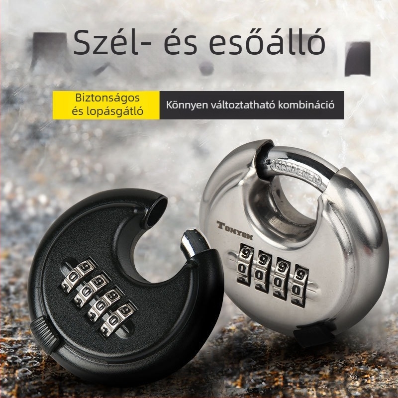 TONYON Univerzális kombinációs zár, vízálló, rozsdamentes acélból, raktárakhoz, szekrényekhez és teherautókhoz