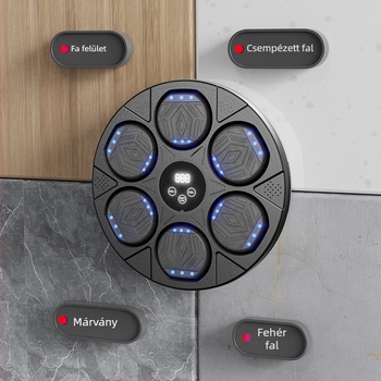 Intelligens Bluetooth-os boksz-edzés falra szerelhető cél, zenével, felnőtteknek
