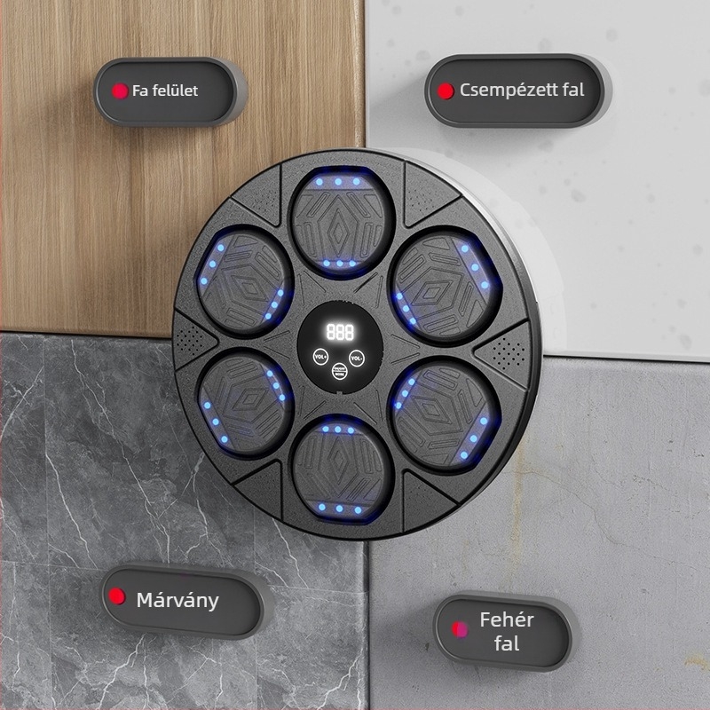 Intelligens Bluetooth-os boksz-edzés falra szerelhető cél, zenével, felnőtteknek