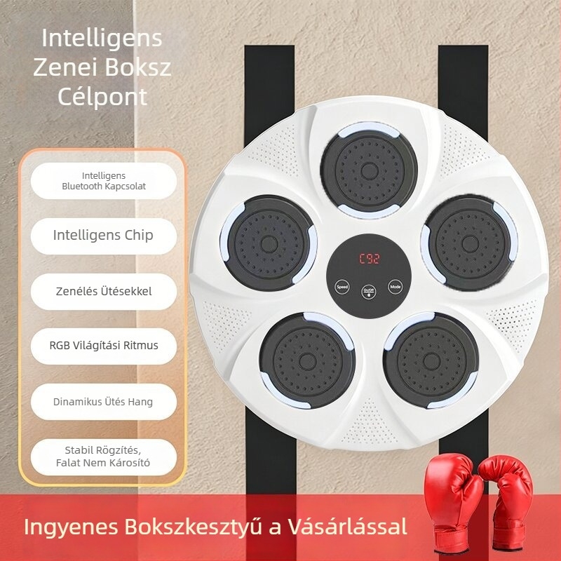 Intelligens Bluetooth-os boksz-edzés falra szerelhető cél, zenével, felnőtteknek