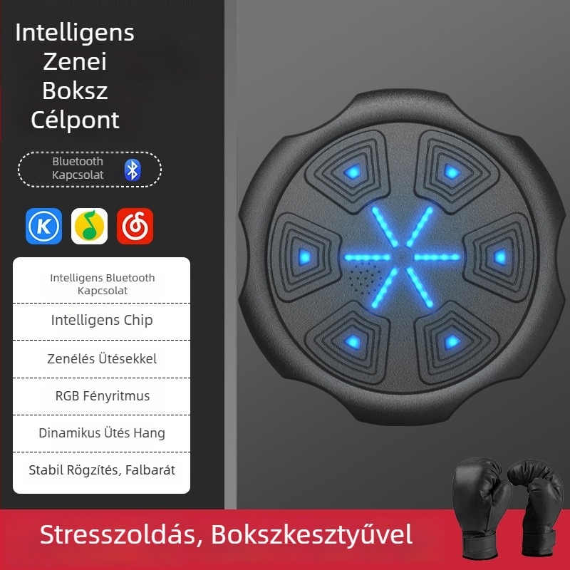 Intelligens Bluetooth-os boksz-edzés falra szerelhető cél, zenével, felnőtteknek