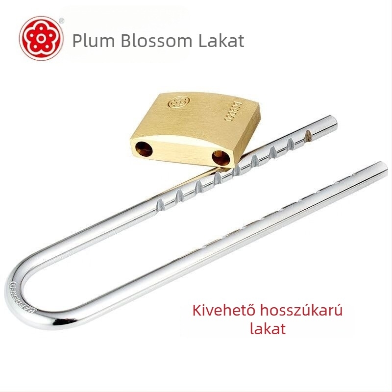 Plum Blossom 50 mm-es nyitható réz lakat XL0150 hosszú karú, szekrények és raktár ajtókhoz