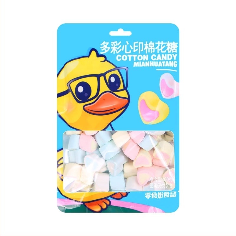 Színes kekszszívű rudak marshmallow-lal, gyümölcs ízek: eper, alma, narancs