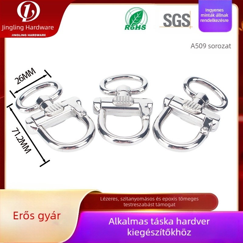 Cinköntvényes kézitáska-zár, 8-as alakú forgó csat, rugós csat – DIY hardver a táskákhoz
