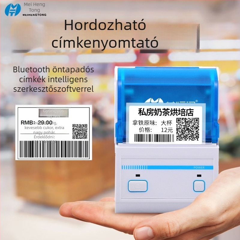 Meihengtong P16L hordozható címkenyomtató, Bluetooth, hőnyomtató ruházati címkékhez