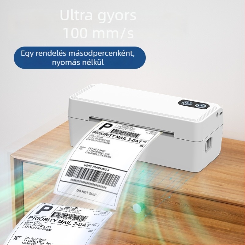 4x6-os expressz címkenyomtató, elektronikus fuvarlevél hőnyomtató, kompakt öntapadós címkenyomtató