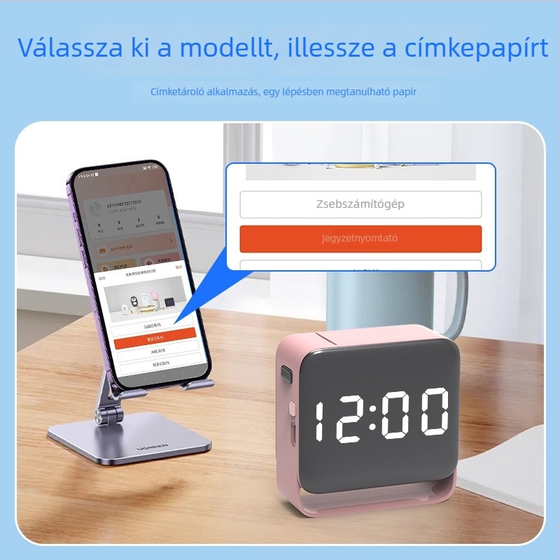Hordozható termikus nyomtató árcímkékhez és ruházati címkékhez, Bluetoothos kézi címkenyomtató