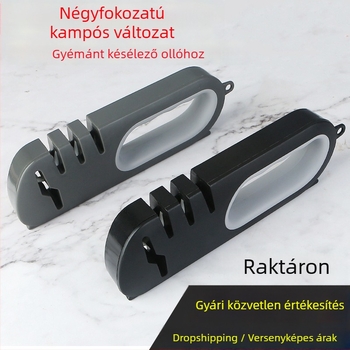 Gyémántos négylépcsős késélező – többfunkciós otthoni használatra