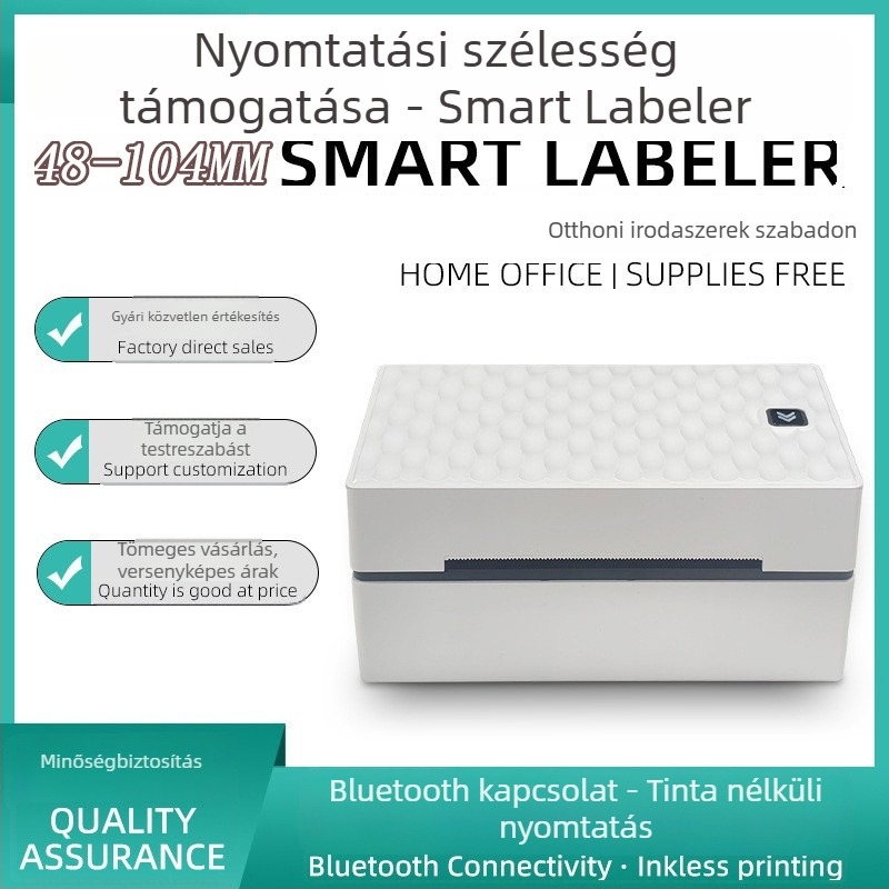 4 hüvelykes Bluetooth termikus címke nyomtató elektronikus fuvarlevélhez és ruházati címkékhez