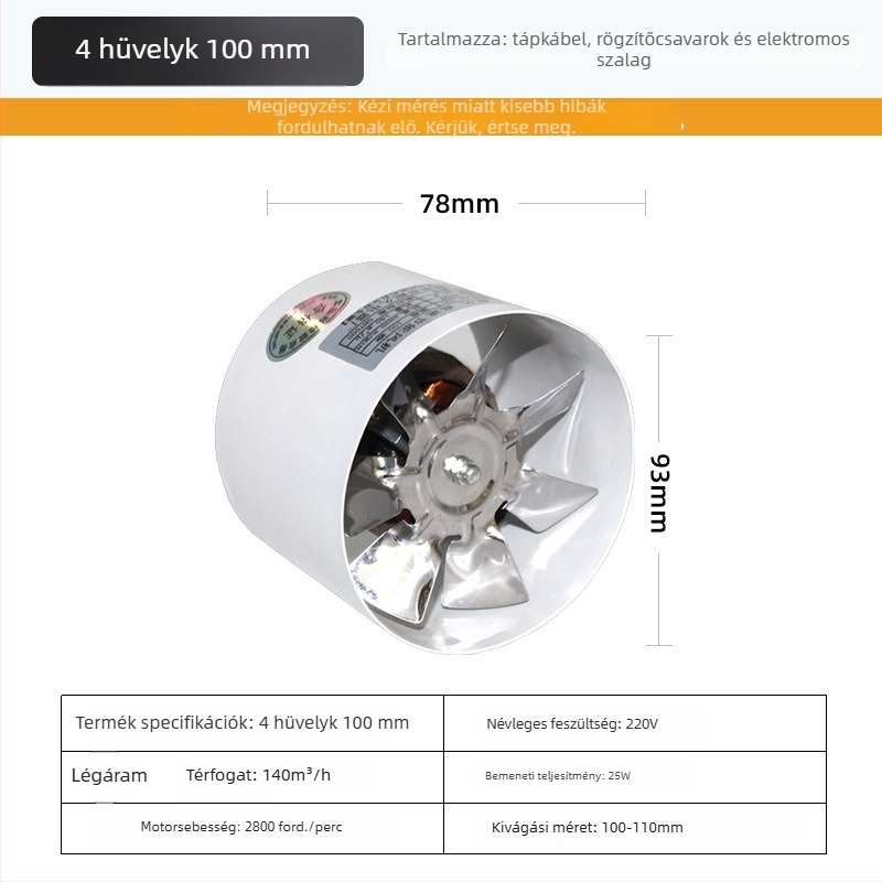 Konyhai ablakba szerelt elszívó ventilátor, halk, erőteljes füstelszívás, otthoni használatra