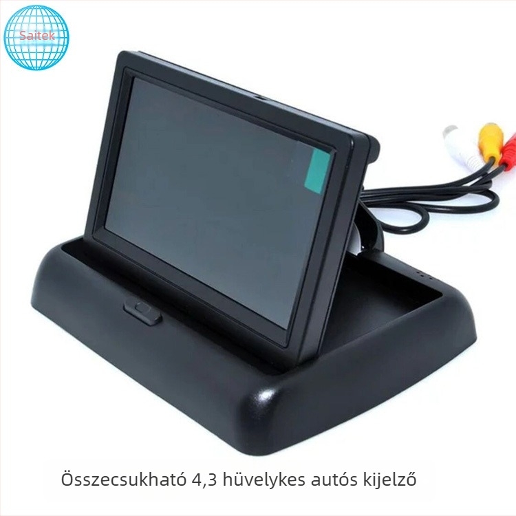Universális autós LCD monitor 1080p, 4,3 hüvelykes, összecsukható