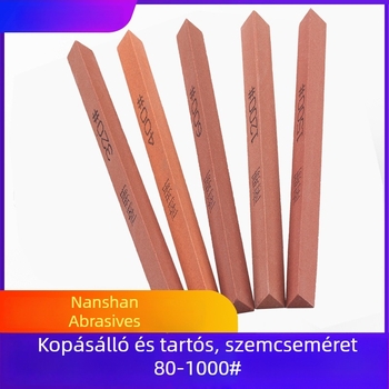 Háromszög alakú olajkő szalag, 12×150 mm, vörös korund