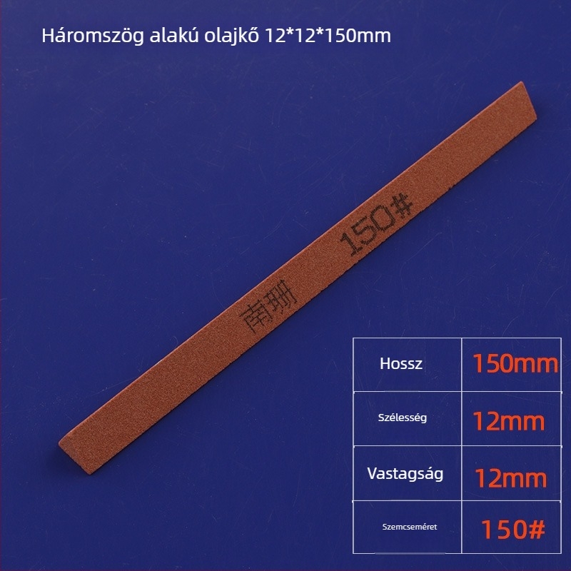 Háromszög alakú olajkő szalag, 12×150 mm, vörös korund