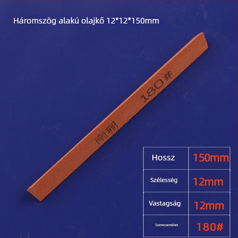 Háromszög alakú olajkő szalag, 12×150 mm, vörös korund
