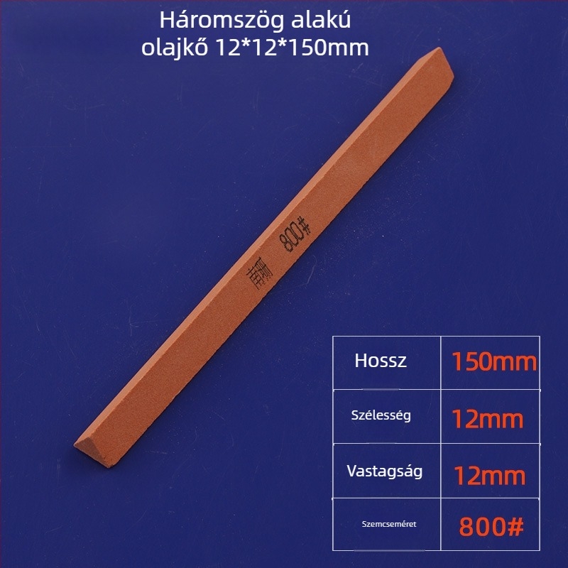 Háromszög alakú olajkő szalag, 12×150 mm, vörös korund