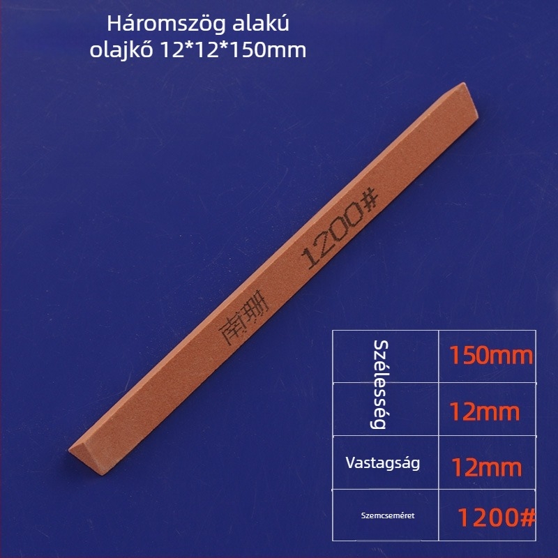 Háromszög alakú olajkő szalag, 12×150 mm, vörös korund