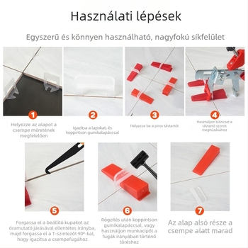 Csempe szintező – lux verzió, ultrafin fuga, támogató eszköz a padlóburkolat lerakásához, 0,35 szilárd alap, 0,5 mm
