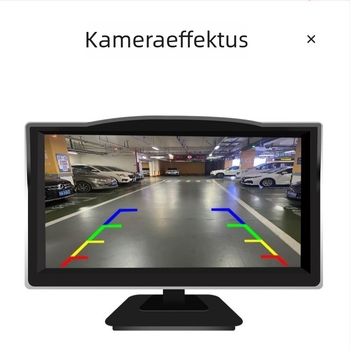 5 hüvelykes autós kijelző ezüst kerettel, HD felbontás, 12-24V bemenet, visszapillantó kamera