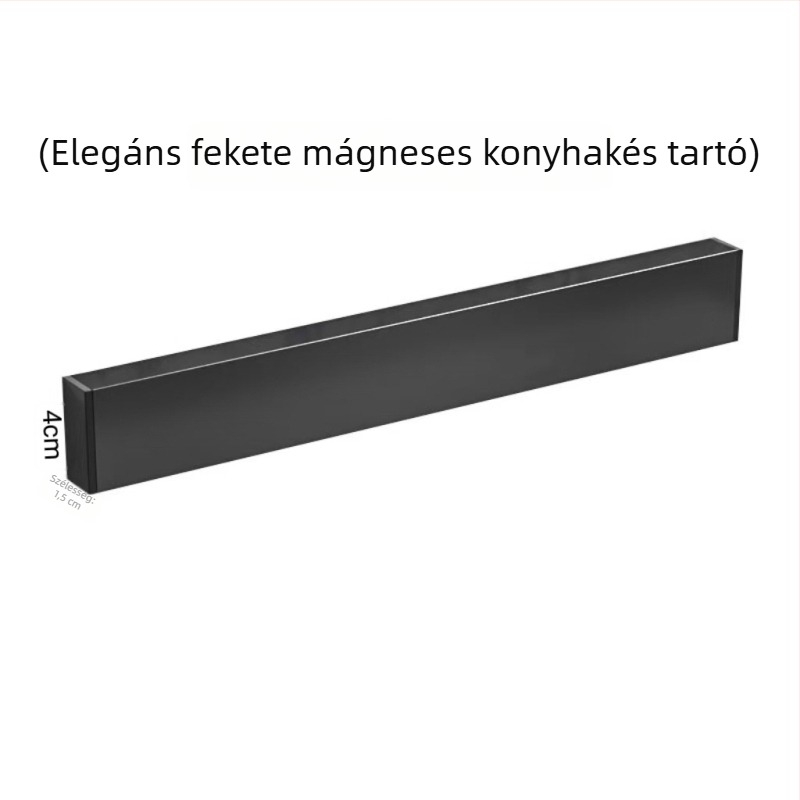 Rozsdamentes acél mágneses késrögzítő, konyha falra szerelhető, fúrás nélkül, erős magnet, 304
