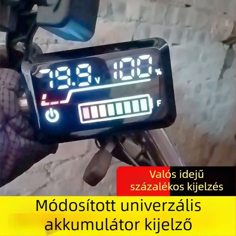 LiFePO4 akkumulátor feszültség kijelző elektromos járművekhez (48V/60V/72V)