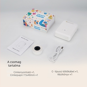 Termikus címkenyomtató, Bluetooth, kompakt, zsebméretű, otthoni használatra